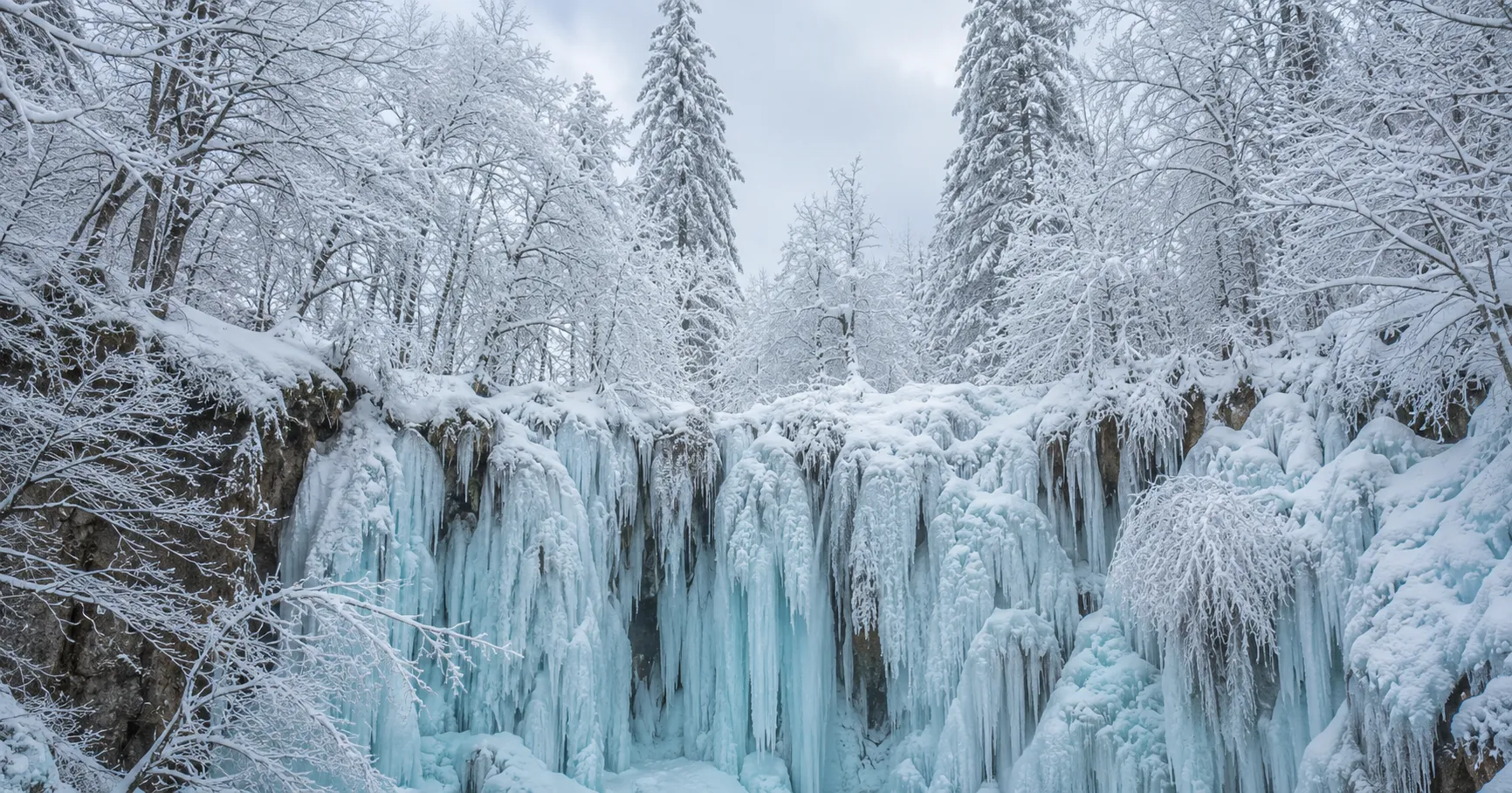 Frozen waterfall